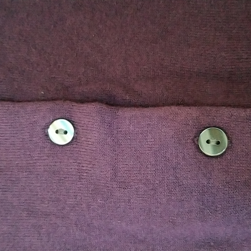 NWT Karen Scott Purple Button Up Cardigan - Picture 4 of 5